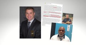 Sheriff Gary Long pictured with facebook post, convicted murderer Jeffrey V. McGee and Captain Bishop