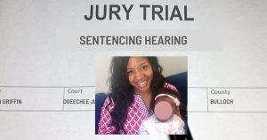 Photo of Ashlyn Griffin Sentence Sheet with Griffin and daughter