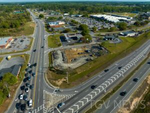 Drone photo of the former IHOP location on US Highway 80 in statesboro,ga during demolition.