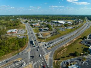 Drone photo of the former IHOP location on US Highway 80 in statesboro,ga during demolition.